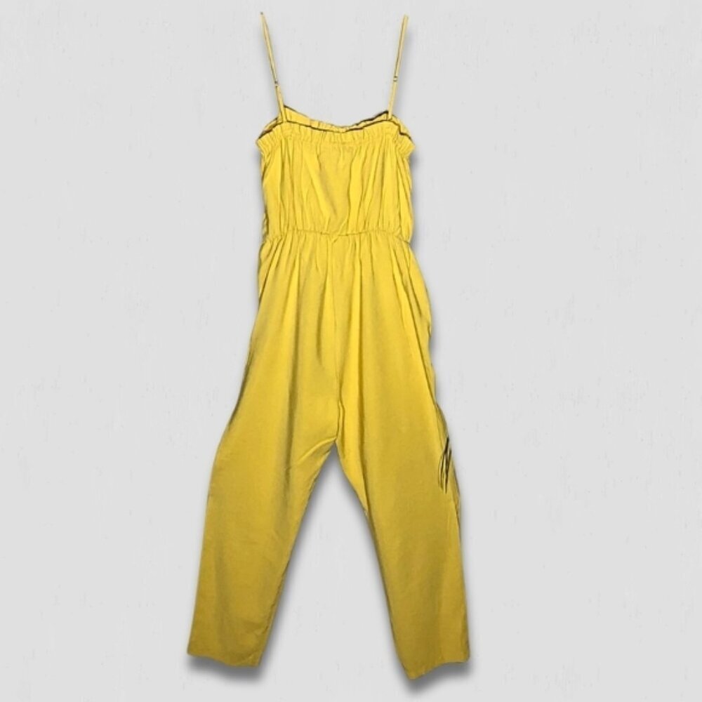 BCBGeneration Yellow Strapless Jumpsuit Small - Picture 4 of 16